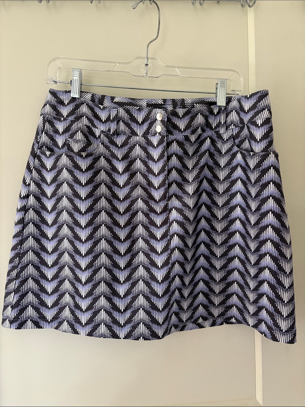 Slazenger Golf Chevron Print Mini Skirt - Black & White